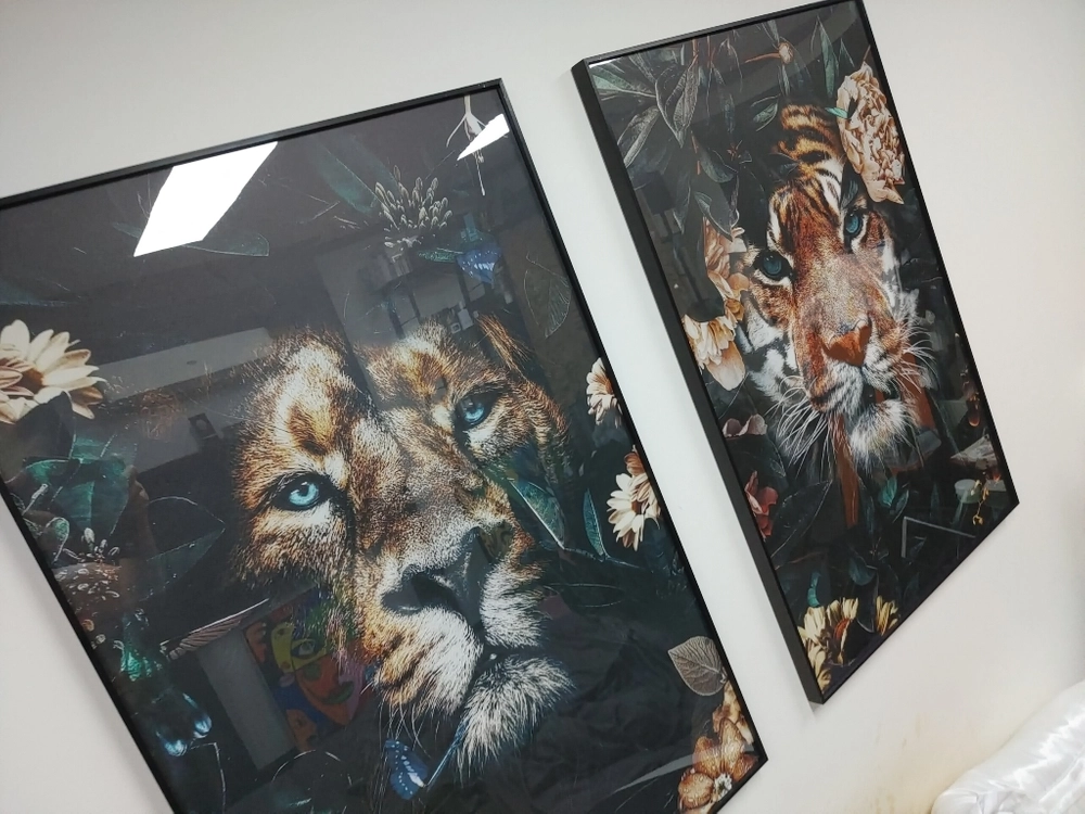호랑이 백호 사자 대형 그림 액자 인테리어 소품 유화 이미지
