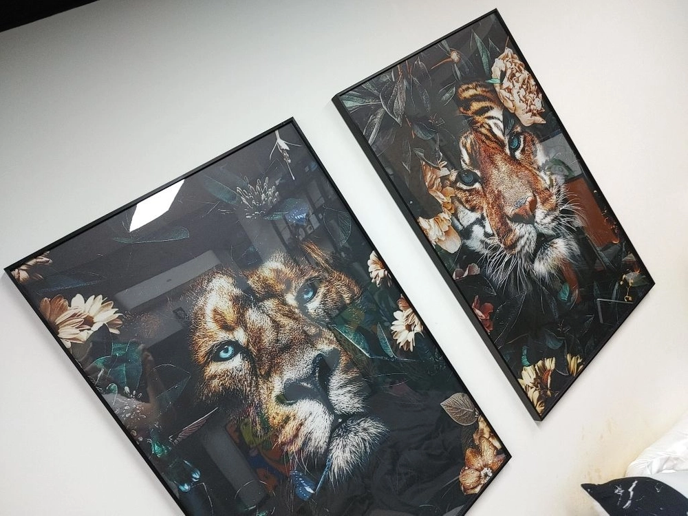 호랑이 백호 사자 대형 그림 액자 인테리어 소품 유화 이미지