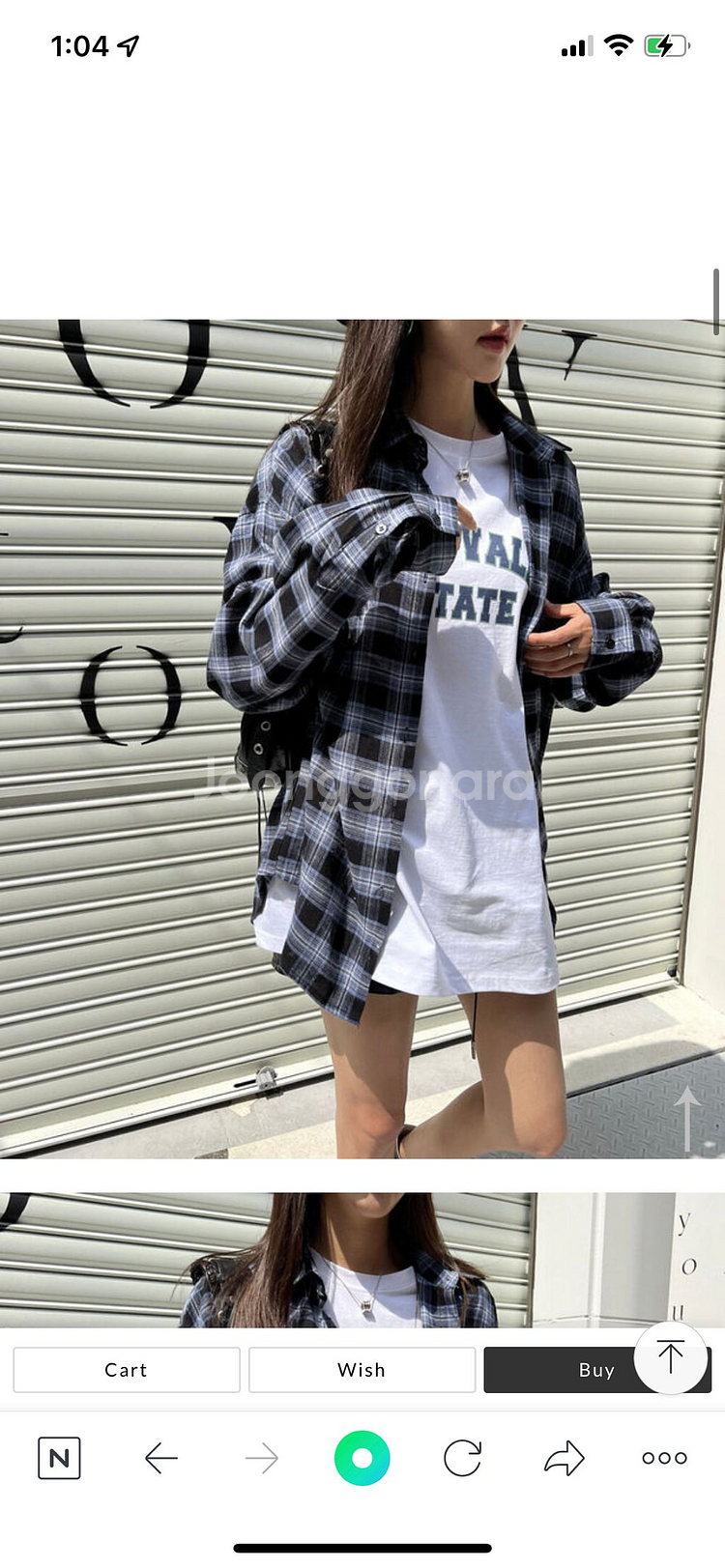 아디세떼흐 하엄지 체크셔츠--1