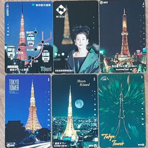 일본 도쿄 타워 광고 전화카드 6장