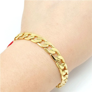 NEW 10mm 18K 팔찌 GOLD GF 21cm