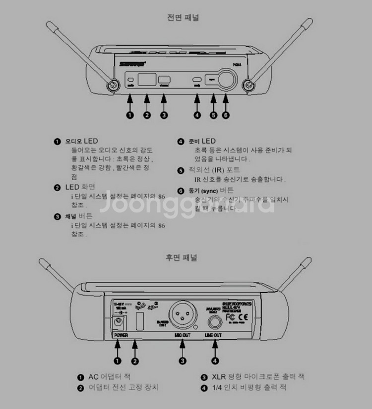 슈어shure pgx4 무선 수신기--3