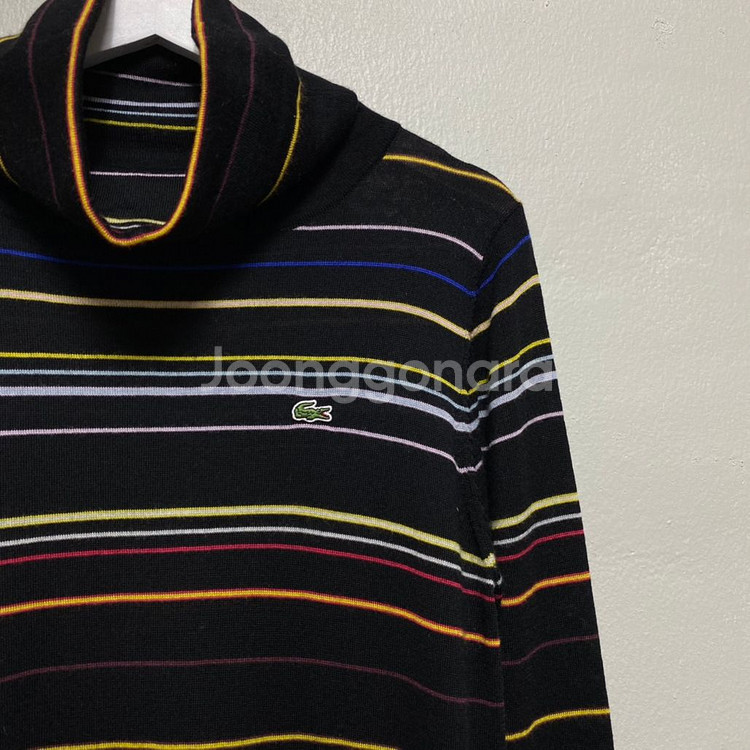 라코스테 로고 디자인 울 터틀넥 원피스--2