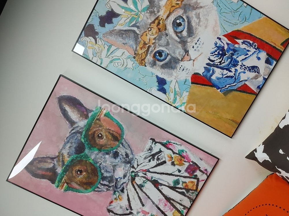 구찌 풍 대형액자 고양이그림 강아지그림 그림액자 팝니다--2
