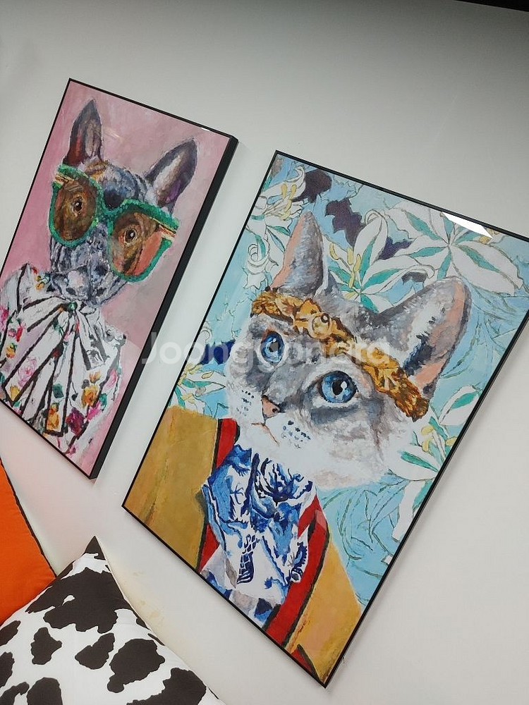 구찌 풍 대형액자 고양이그림 강아지그림 그림액자 팝니다--9
