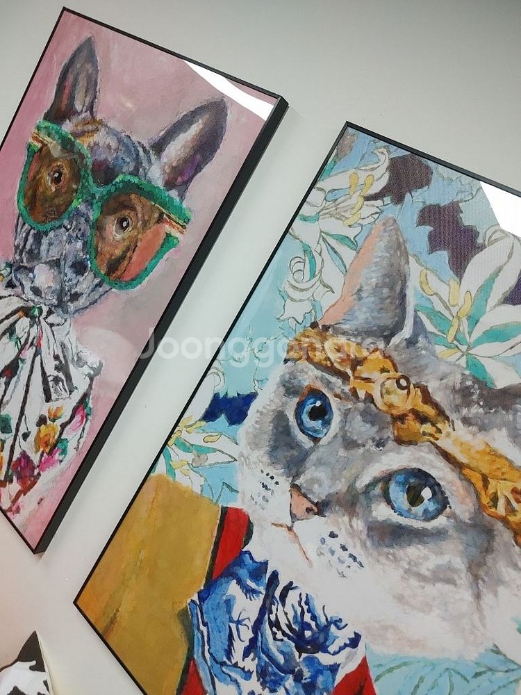 구찌 풍 대형액자 고양이그림 강아지그림 그림액자 팝니다--8