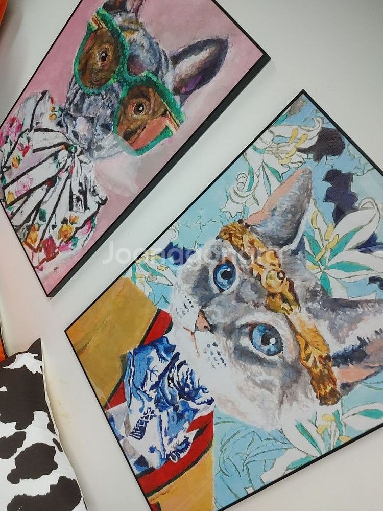 구찌 풍 대형액자 고양이그림 강아지그림 그림액자 팝니다--6