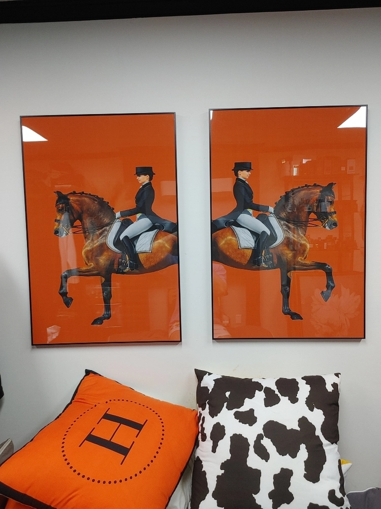 에르메스 풍 대형 말그림 승마그림 말액자 인테리어 소품 이미지