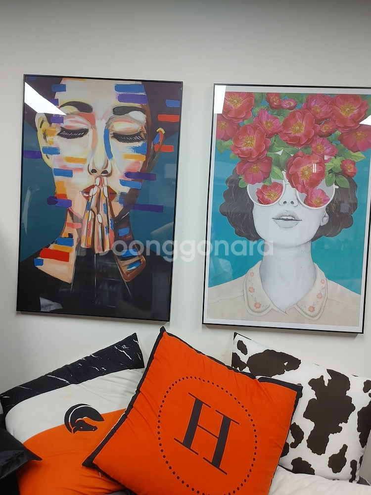 기도하는여인 인테리어액자 대형액자 대형그림 그림액자 팜--2