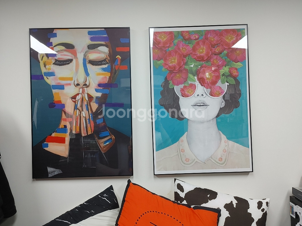 기도하는여인 인테리어액자 대형액자 대형그림 그림액자 팜--1