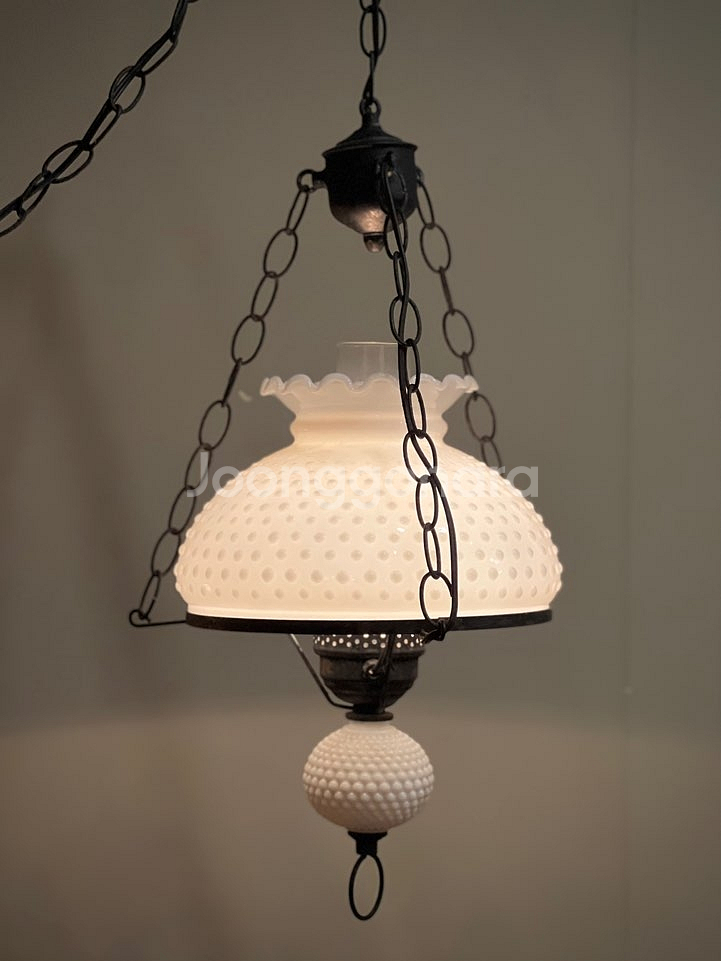 엔틱밀크글라스팬던트등,빈티지조명,까페조명 천장등--1