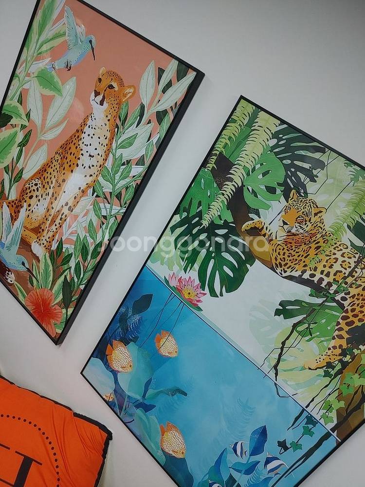 표범그림 동물그림 그림액자 인테리어액자 대형그림 팝니다--7