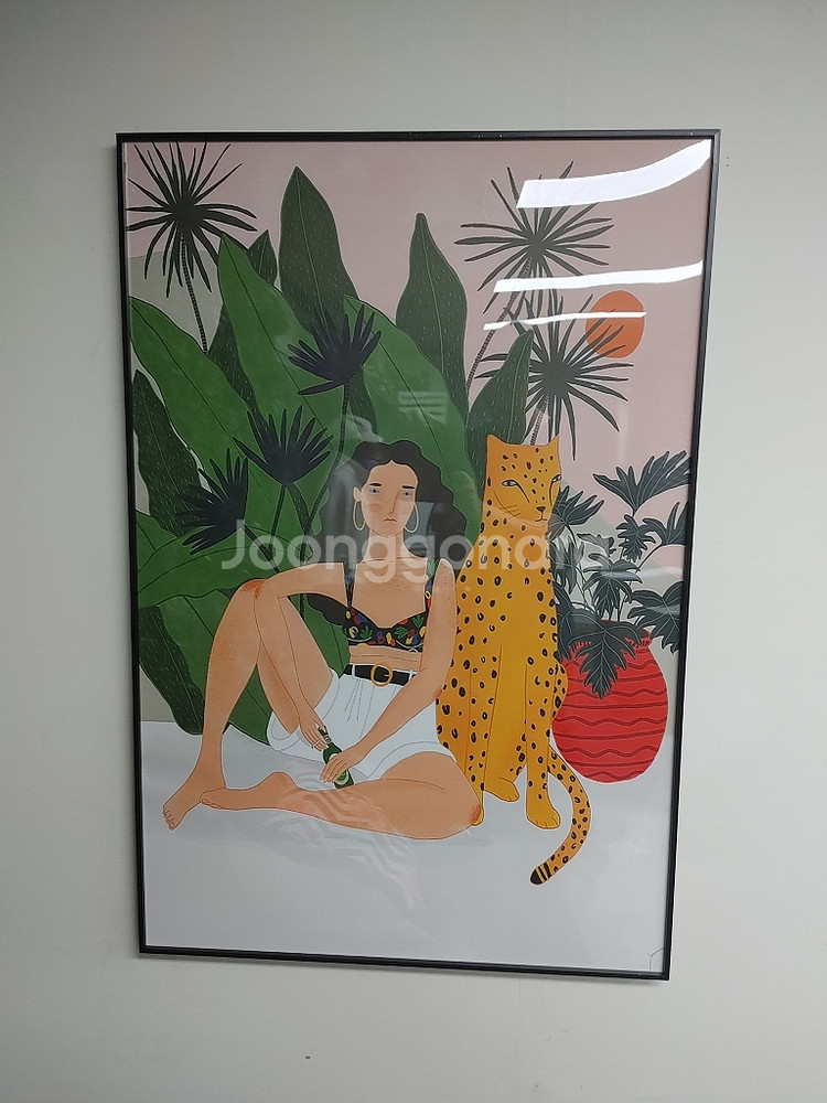 휴양지여인 그림액자 인테리어액자 표범액자 대형그림 팜--5