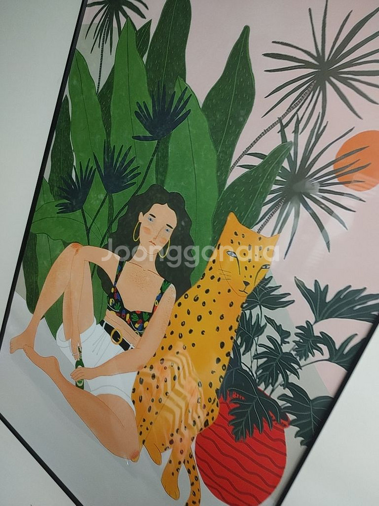 휴양지여인 그림액자 인테리어액자 표범액자 대형그림 팜--7