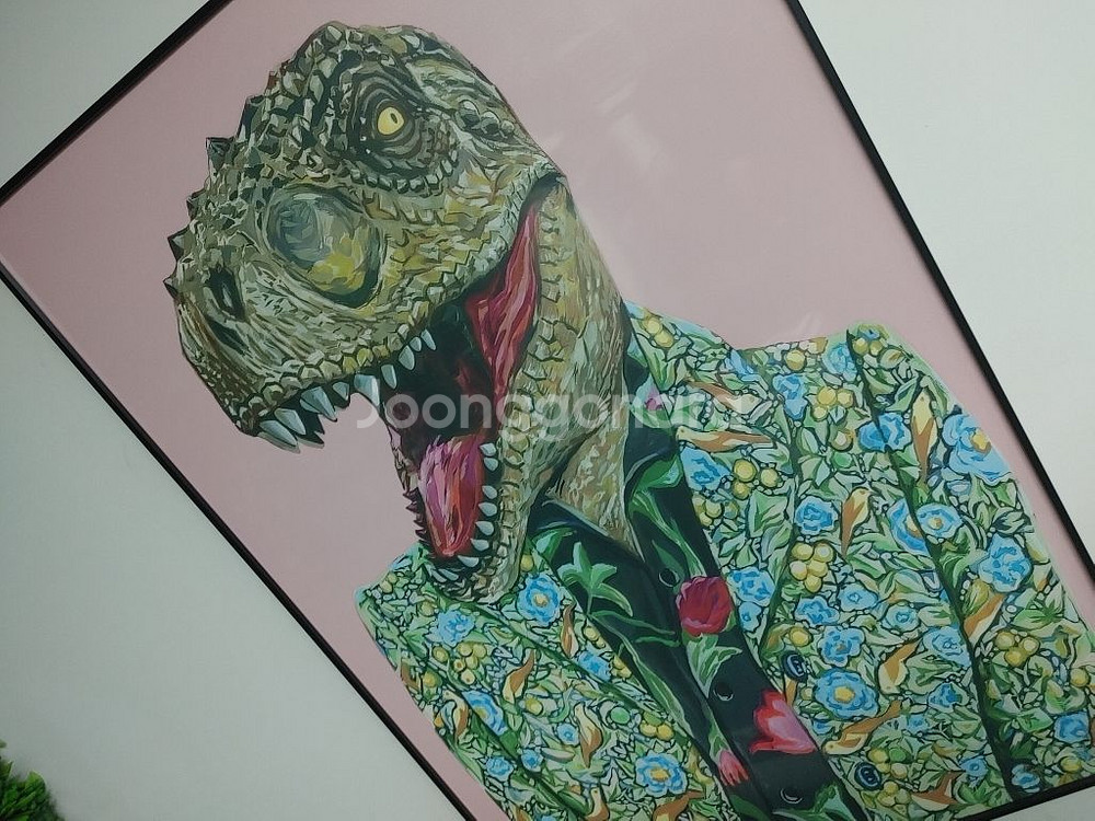 구찌 풍 티라노그림 공룡그림 인테리어액자 초대형액자 팜--6