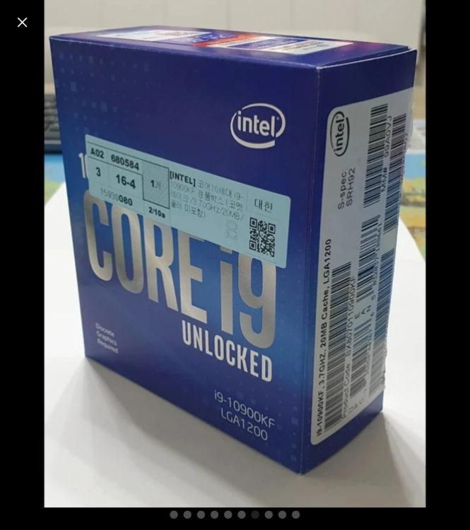 컴퓨터 CPU 인텔 i9 10900kf (정품 S급) 이미지