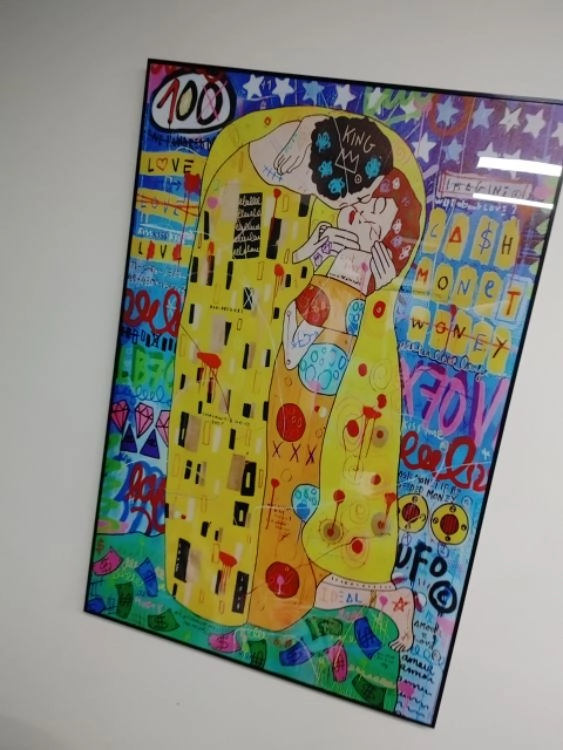 키스하는연인 그림액자 인테리어액자 초대형그림 팜 이미지