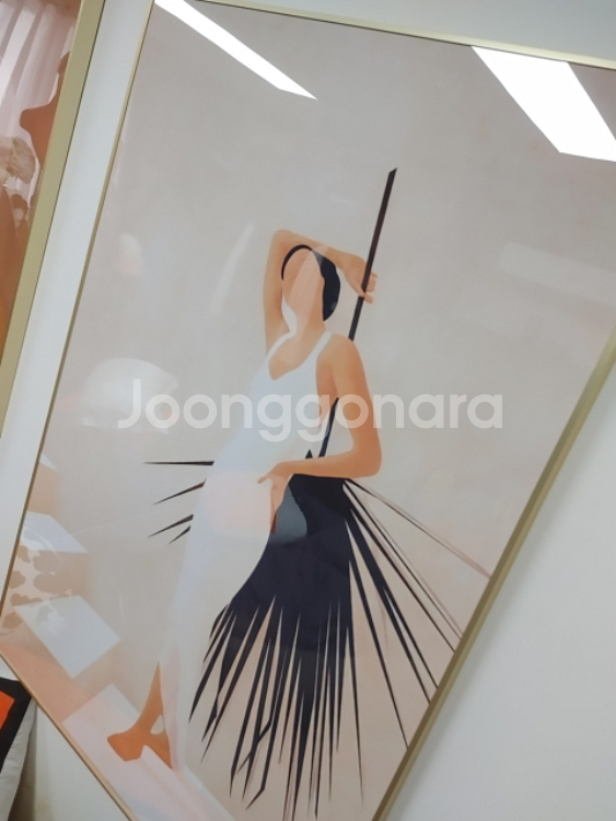 휴양지여인 인테리어액자 그림액자 유화그림 대형그림 팜--6