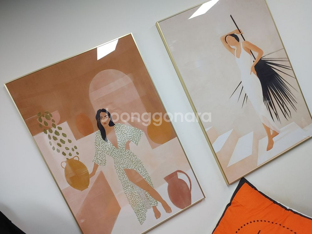 휴양지여인 인테리어액자 그림액자 유화그림 대형그림 팜--2