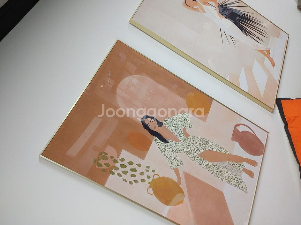 휴양지여인 인테리어액자 그림액자 유화그림 대형그림 팜--4
