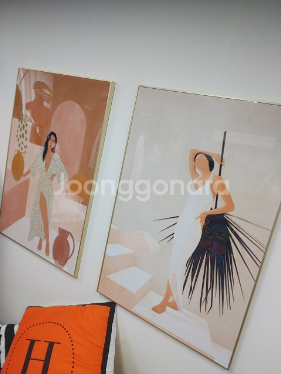 휴양지여인 인테리어액자 그림액자 유화그림 대형그림 팜--5
