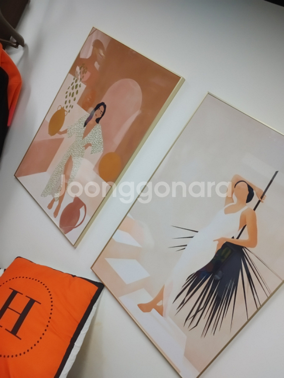 휴양지여인 인테리어액자 그림액자 유화그림 대형그림 팜--9