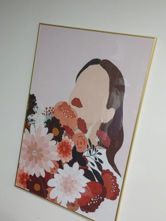 인테리어액자 그림액자 플라워여인 초대형액자 팝니다 이미지