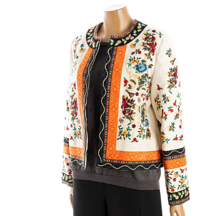 비꼴리끄 지수 자켓 꽃무늬 린넨 미 100프로 이미지