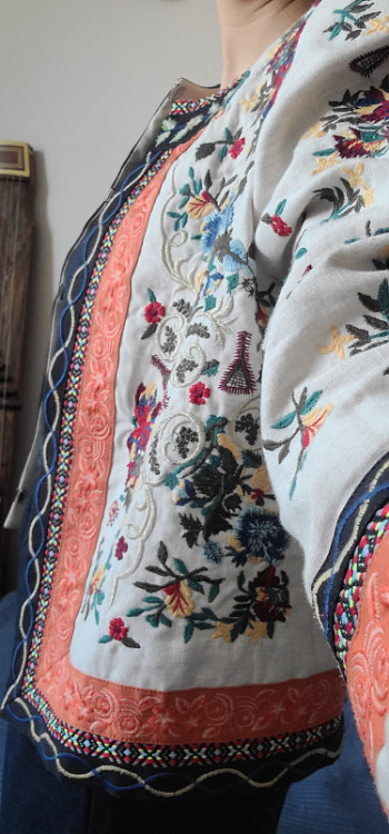 비꼴리끄 지수 자켓 꽃무늬 린넨 미 100프로 이미지