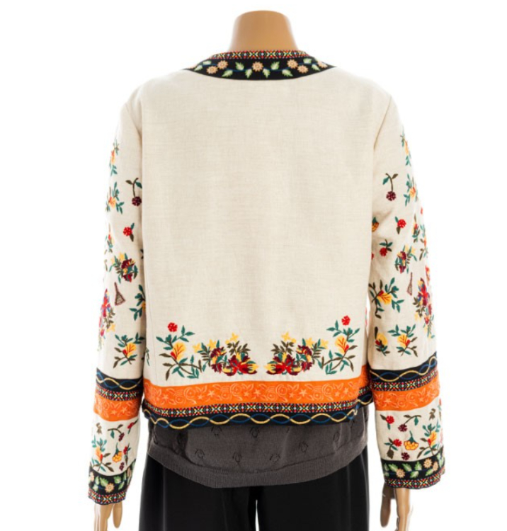 비꼴리끄 지수 자켓 꽃무늬 린넨 미 100프로 이미지