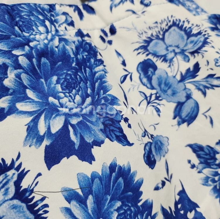 빈티지 푸른 국화가방--1