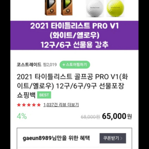 타이틀리스트 골프공 pro v1새거 12구