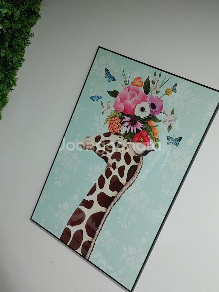 티파니 풍 그림액자 대형그림 기린그림 인테리어액자 팜--1
