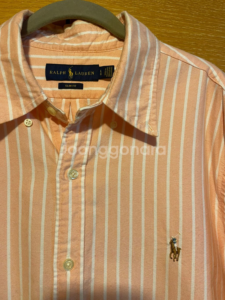 폴로랄프로렌 옥스포드 오렌지 스트라이프 셔츠--2