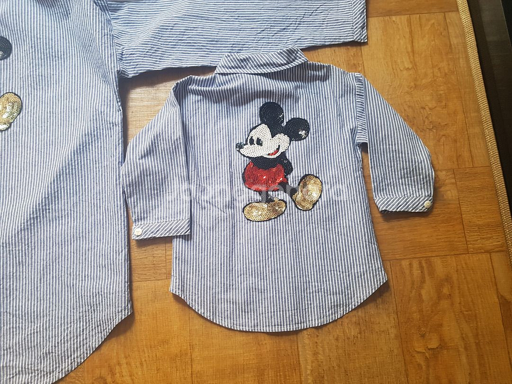 엄마랑 커플 7부 미니마우스 스팽글셔츠--5