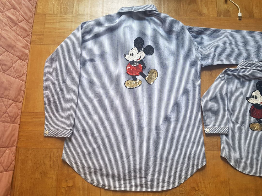 엄마랑 커플 7부 미니마우스 스팽글셔츠--4