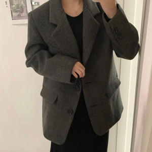 차콜 울 코트