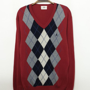 (100) 빈폴 니트 아가일 면 캐시미어 스웨터