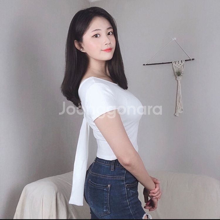 (새상품)양면 슬림핏 리본티--3