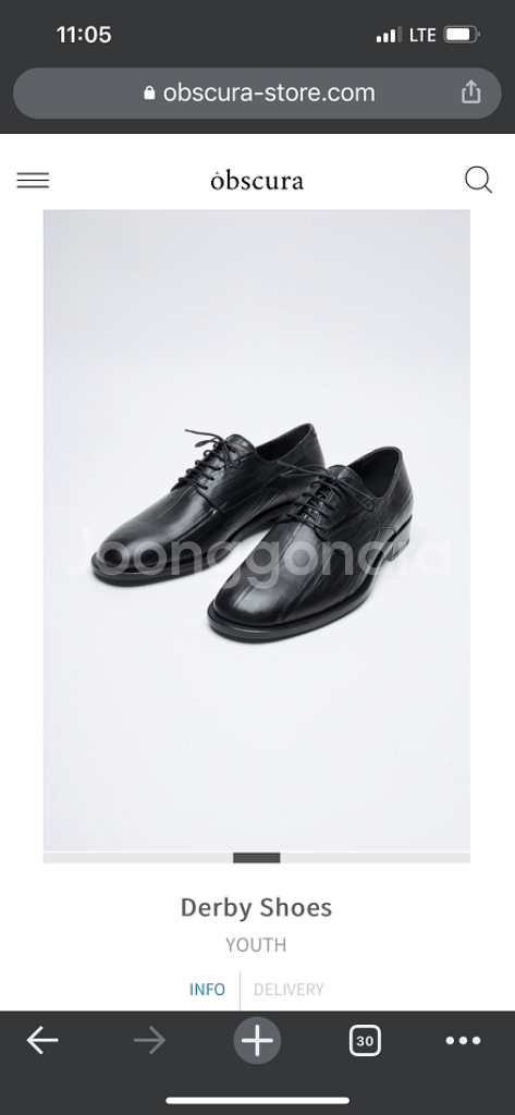 youth 유스 더비슈즈(40 black creased--0