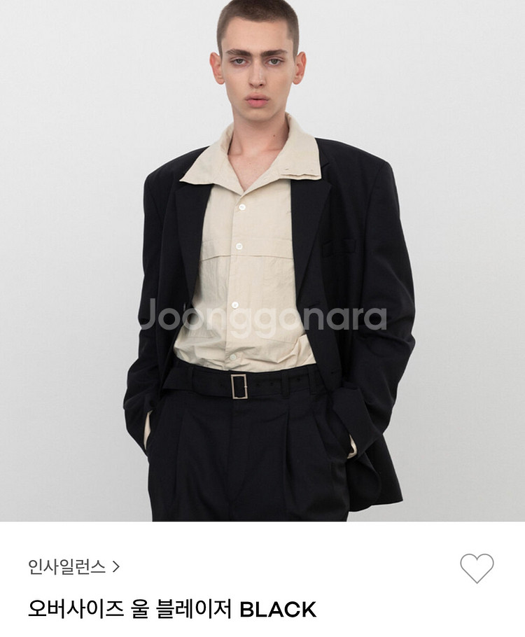 인사일런스 오버사이즈 울 블레이저 Black /M사이즈--1