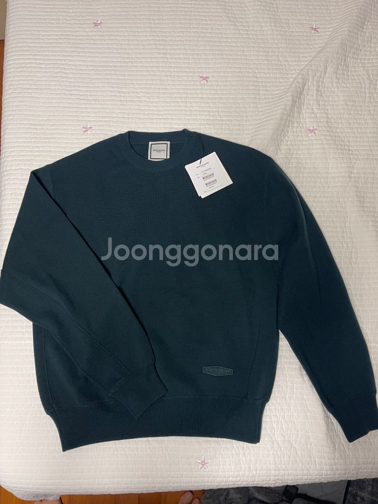 우영미 텍션지 니트 맨투맨 그린 46--0