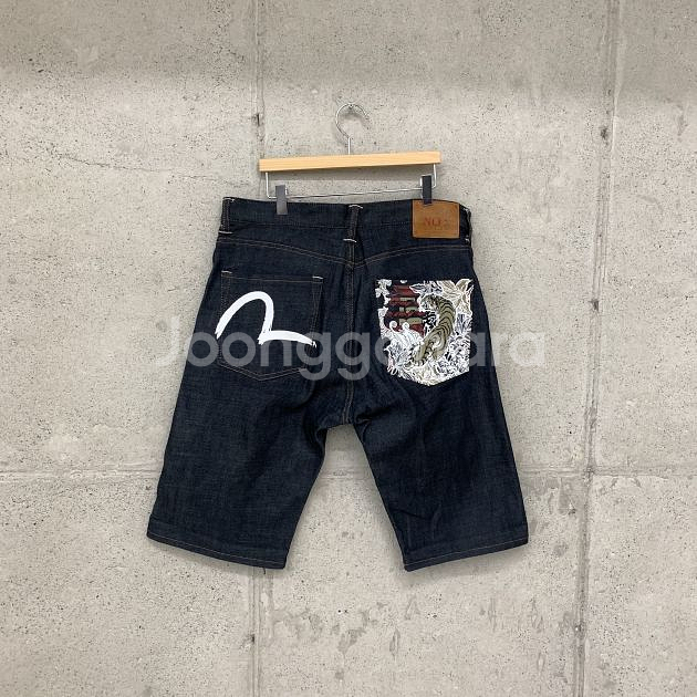 34 에비수 NO.5 자수 백프린팅 반바지 92638--0