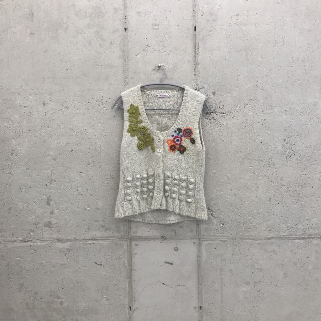 80~85 빈티지 보헤미안 니트 조끼 92905--0