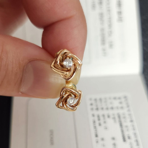 메트로시티 14k 핑크 골드 라 로사 비앙카 귀걸이