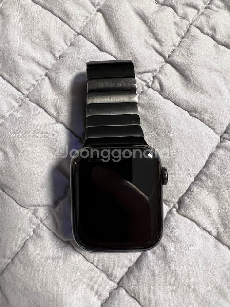 애플워치4 스테인리스 44mm 블랙 gps팝니다--0