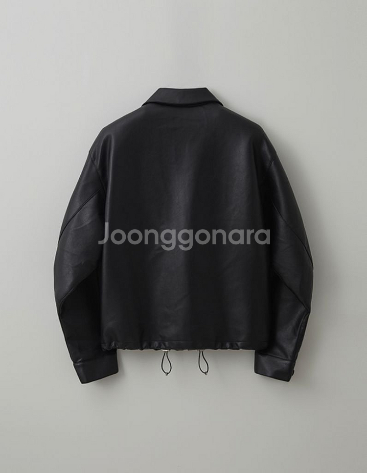 라퍼지스토어 버핑레더 미니멀 포켓 블루종--2