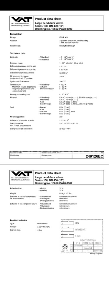 VAT 게이트밸브 ISO-400 GATE VALVE--2