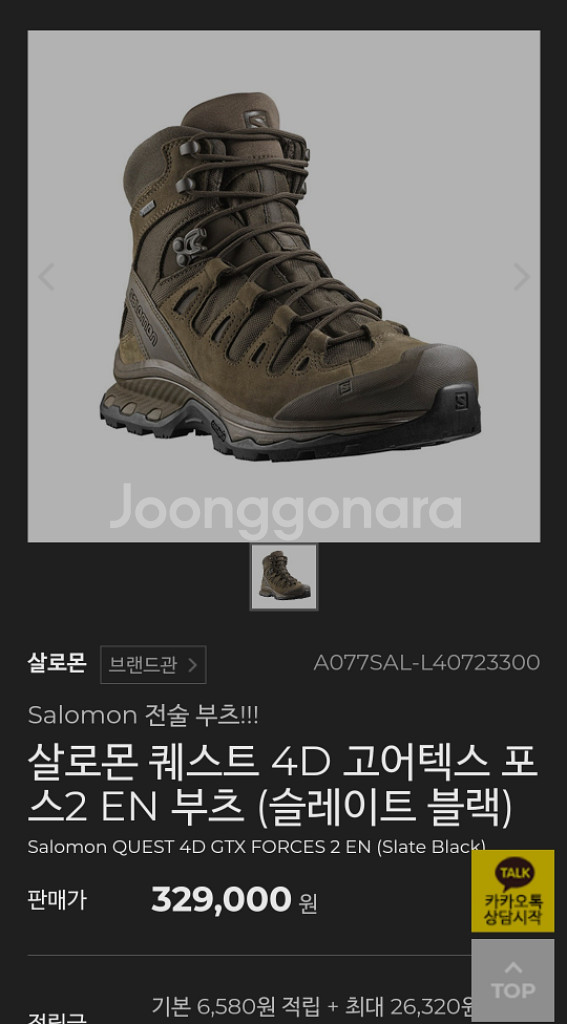 살로몬 4d 고어텍스 퀘스트2 포스 슬레이트 260--0