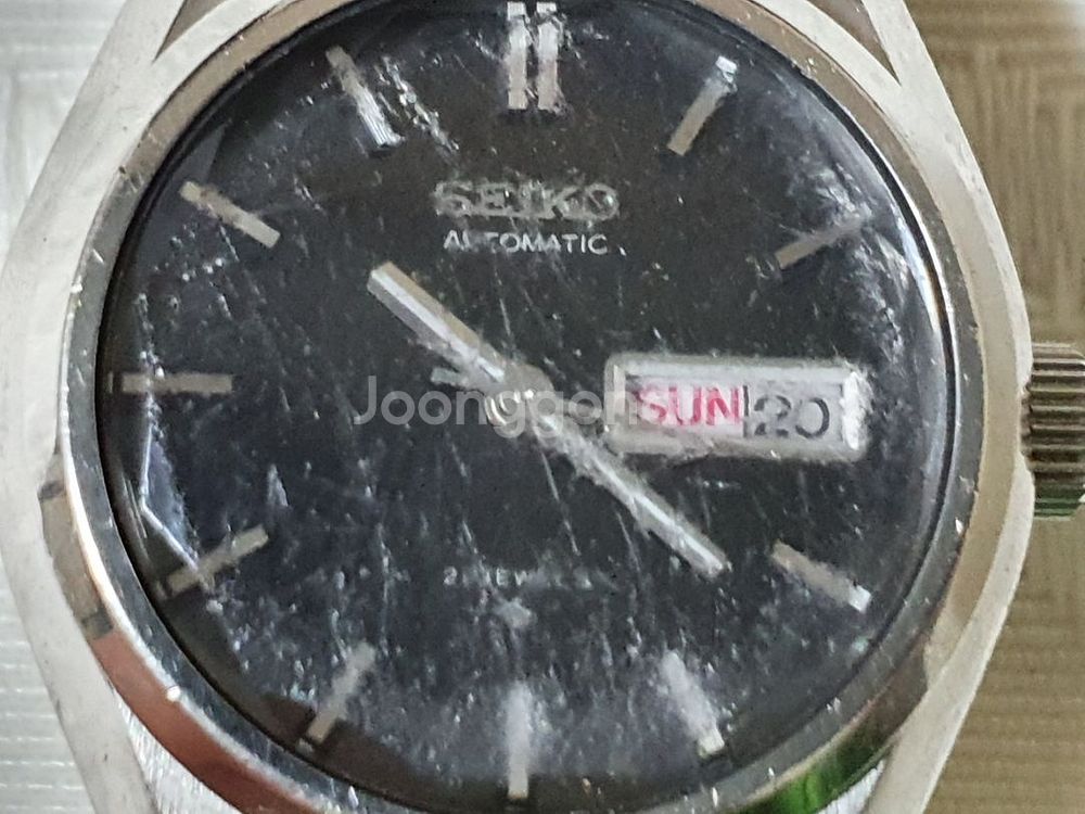 희소 일제 세이코 앤틱 21j 오토매틱 메탈 시계 중고--1